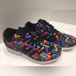 Adidas ZX Flux Torsion sneakers in a multi-color "Art Mosaic Rainbow" print